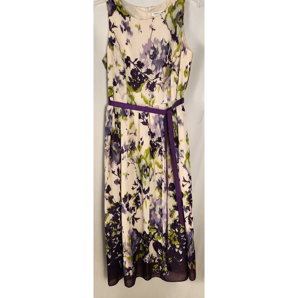 Coldwater Creek Belted Floral Wedding/Classic/Old-money Midi Dress 14 - Picture 3 of 12